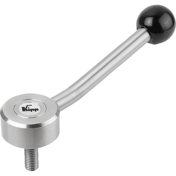Tension Lever Flat Size-2 M12X30, A-127, Form-15Deg Stainless Steel 1.4305, Comp-Plastic